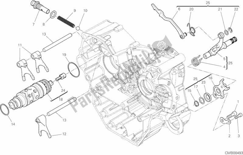 Todas as partes de Shift Cam - Garfo do Ducati Monster 821 Stealth 2020